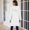 thumbnail image 4 of HAiming Womens over Size Solid Color Long Hoodie Jacket Casual Long Sleeve Drawstring Hooded Sweatshirt, 4 of 9