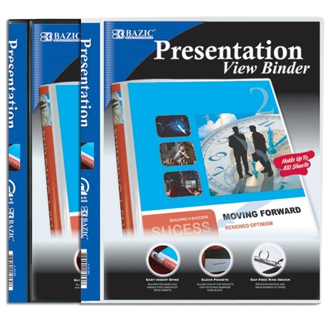 Bazic 3130-48 .50 in. Poly 3-Ring Presentation View Binder with Pocket- Pack of 48