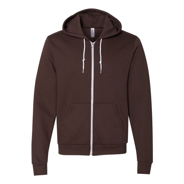 American Apparel Sweat à Capuche Zippé Complet en Polaire Flex Unisexe, 2TG, Marron