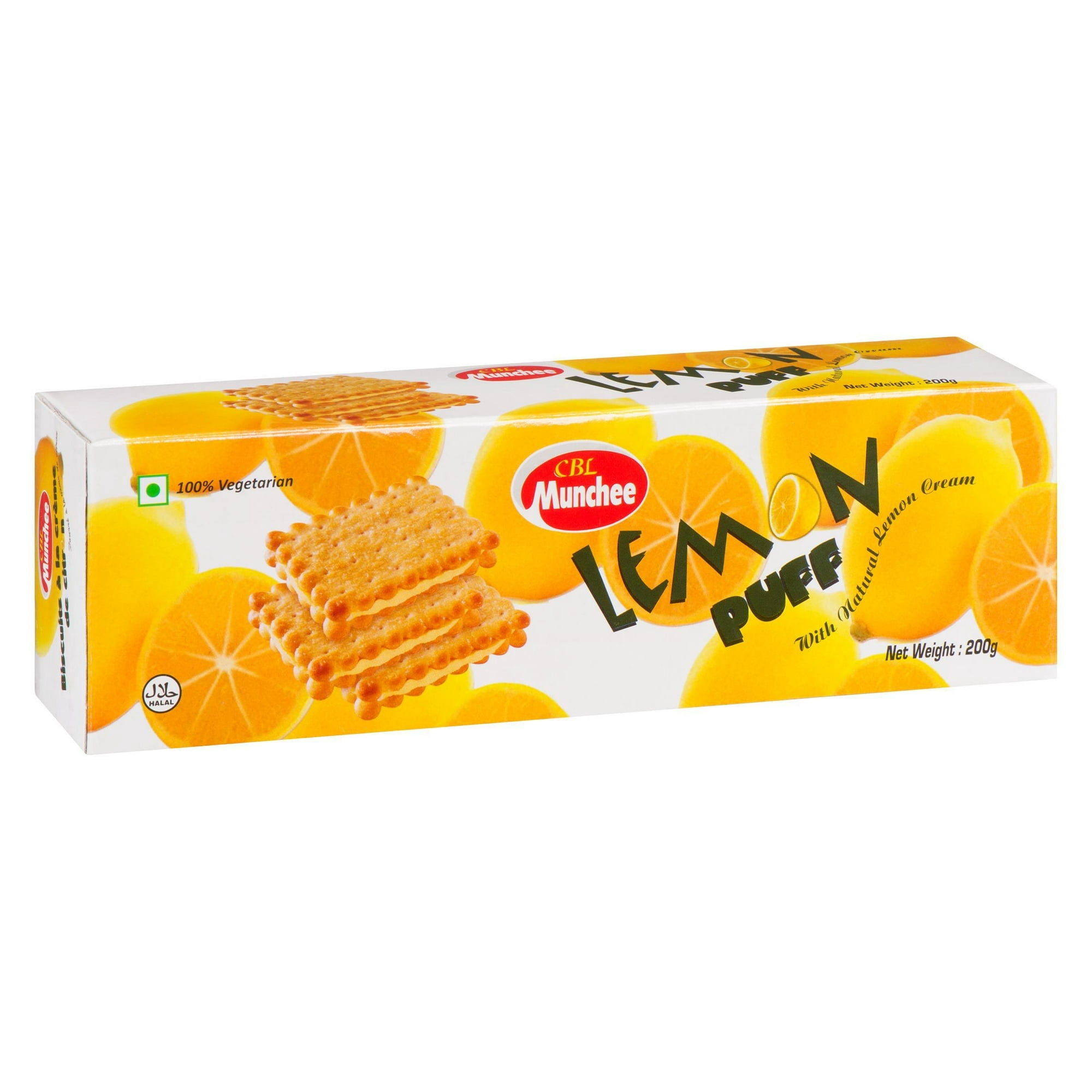 Biscuits de souffle croustillant de Citron Munchee, 200g Boîte