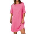 thumbnail image 2 of Ovzne Robes pour Femmes 2025 Robe de Plage Mode Printemps et Été Décontractée Couleur Unie Robe Femme Liquidation, 2 of 7