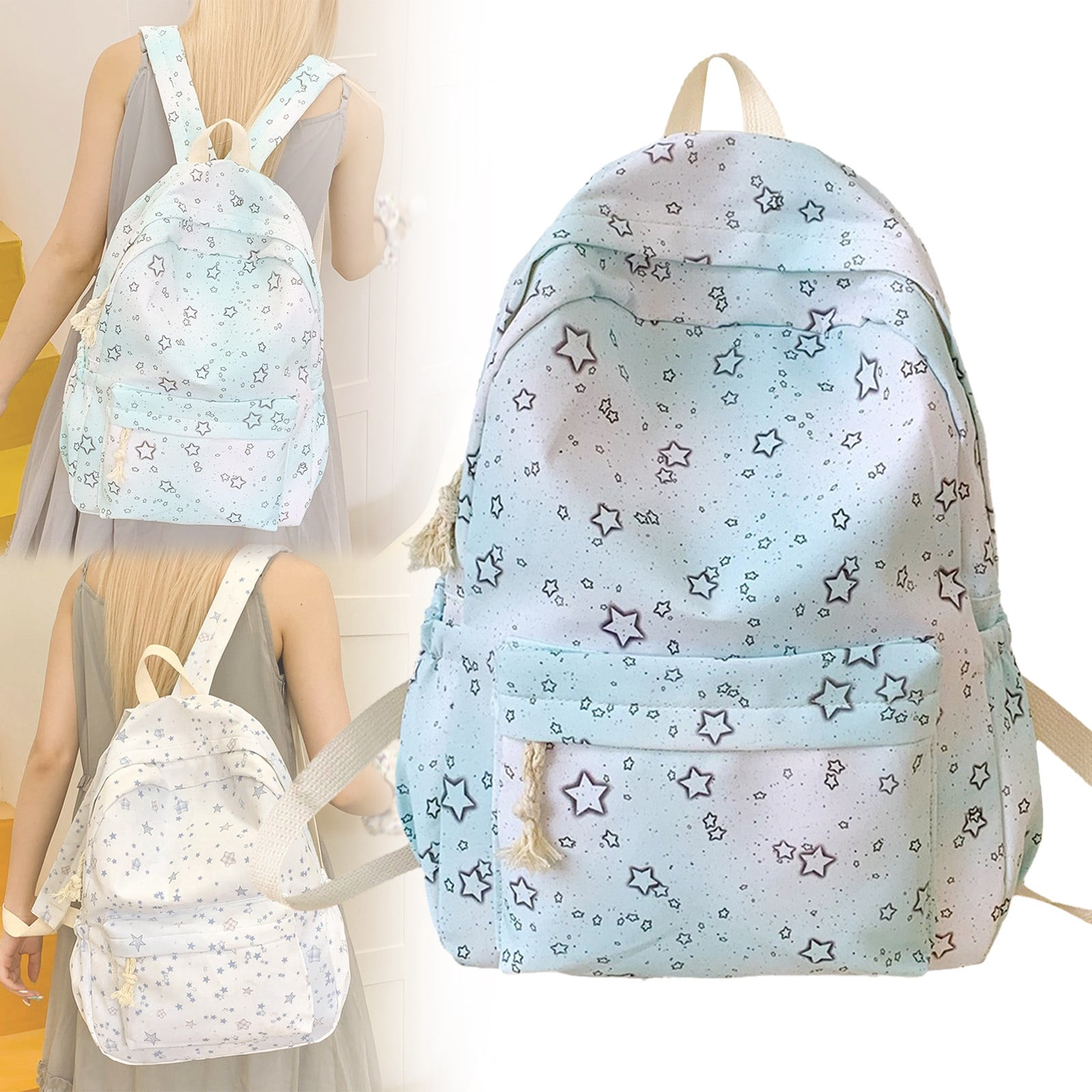 HUASHENG 2025 Cute Preppy Bag Printed Kawaii Backpack Aesthetic School Backpack Laptop Daypack
