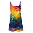 thumbnail image 5 of Gspmoly Shorts Athlétiques pour Femmes, Shorts d'Été Confortables et Décontractés pour Femmes à Bretelles Imprimées, Shorts Combinaison avec Poches, Shorts de Course jusqu'à 60 % de Rabais Multicolore G, 5 of 5