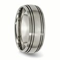 thumbnail image 4 of Bague en Satin Rainurée en Titane 8mm Taille 10, 4 of 6
