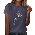 thumbnail image 1 of yievot Chemises pour Femmes Mode Manches Courtes Col Rond Impression de la Saint-Valentin Chandail Décontracté T-Shirt Hauts Chemise, 1 of 5
