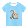 thumbnail image 1 of Penkiiy T-Shirts de Pâques pour Enfants Garçons Filles Mode Mignon Nain de Pâques Imprimé Col Rond Manches Courtes 9 Ans Bleu, 1 of 4