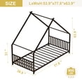 thumbnail image 4 of GUNAITO Twin Size House Bed with Safety Rails & Decorable Roof, Black, 4 of 6