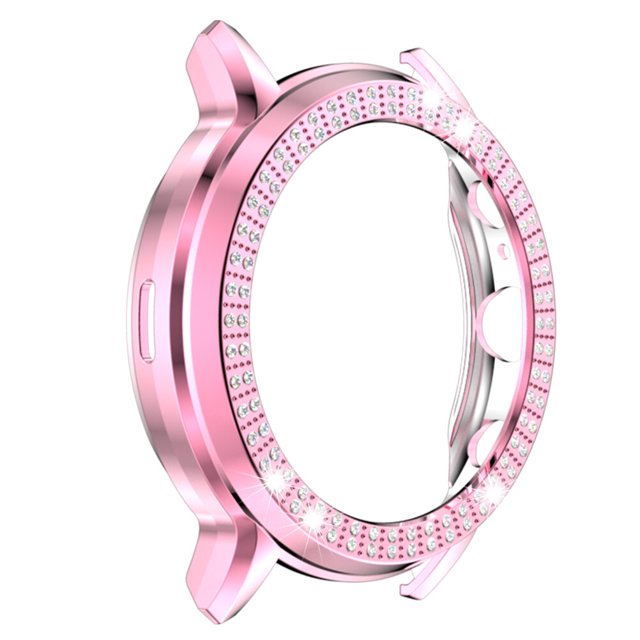 KAKOWELY PC Watch Protective Case Rhinestone Watch Frame Shell Accessories Compatible with Fossil Gen 5 The Carlyle HR Pink,1.73"X1.73"X0.39"