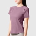 thumbnail image 2 of Plebaso T-Shirts d'Entraînement à Manches Courtes pour Femmes, T-Shirt de Yoga Athlétique à Manches Courtes, Col Rond, pour Gym et Course, 2 of 4