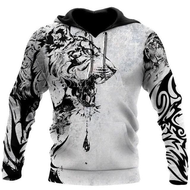Chandails à Capuchon pour Hommes, Imprimé Animal cool, Rue (E, S)