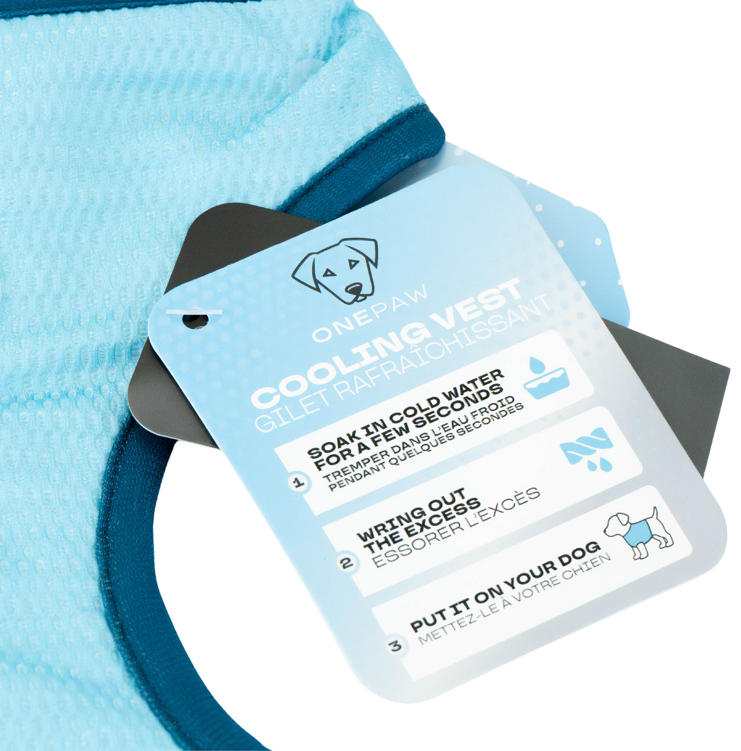 One Paw, gilet rafraîchissant pour chien, léger, rafraîchissant, bleu, parfait pour l'été, pour chiens