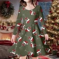 thumbnail image 2 of MIASHUI Robe de Fête Festive pour Filles avec Motif Enchanteur de Cerf et d'Arbre de Noël Vert Foncé, 6-7 Ans, 2 of 5