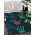 thumbnail image 3 of Ahgly Company Tapis d'Intérieur Lavable en Machine Carré Transitionnel Gris Minuit, 5 Pieds Carré, 3 of 7