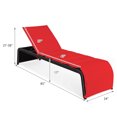 thumbnail image 2 of Topbuy Causeuse Longue Inclinable d'Extérieur en Rotin Réglable, 2 Pcs, avec Coussins Rouges, 2 of 5