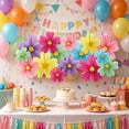 thumbnail image 1 of MTBLYS 18 Pcs Springtime Paper Fan Decorations Multicolor Flower Decor 3 Size Variations Classroom Holiday Party Decor Wedding Use, 1 of 6