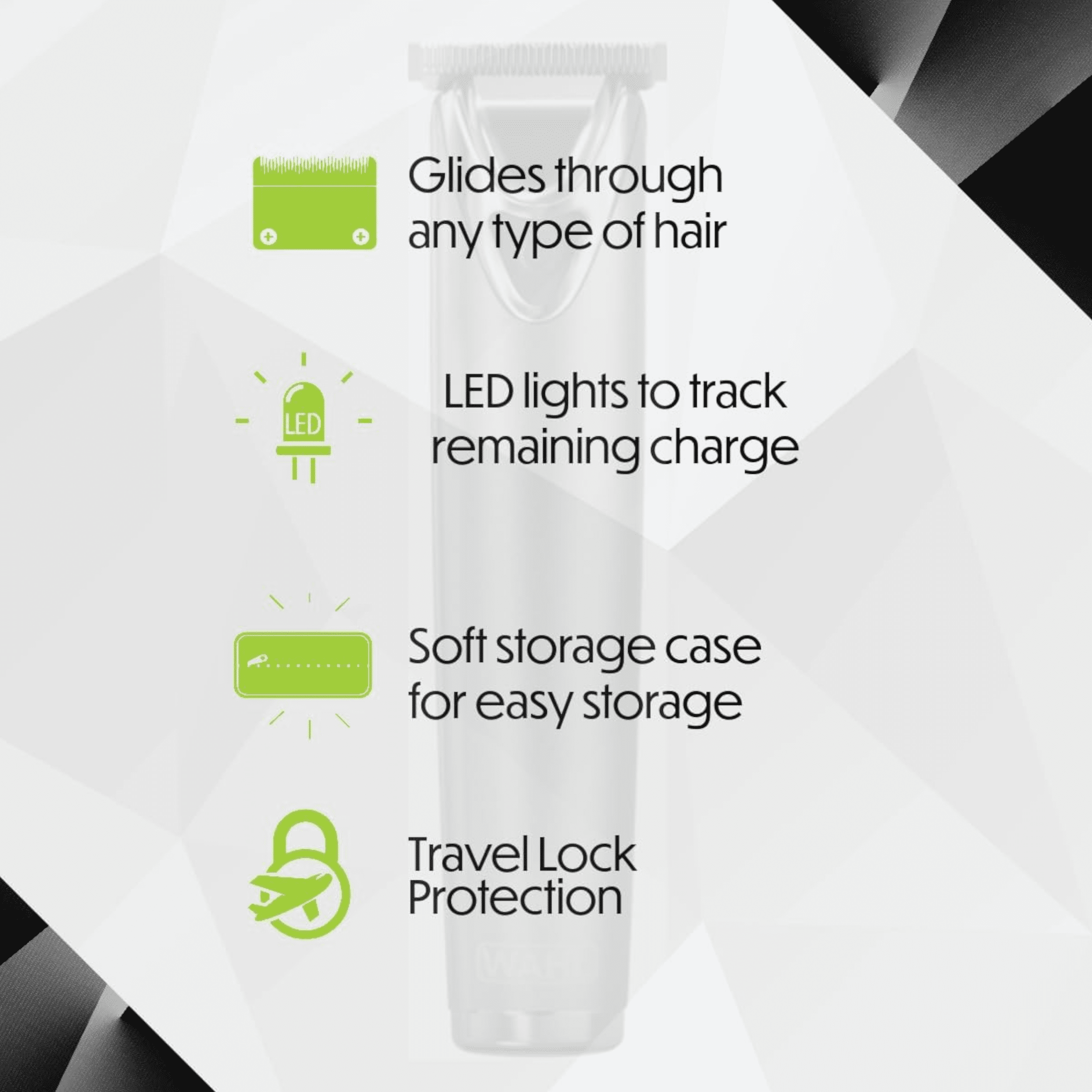 Wahl Lithium-Ion Stainless Steel Trimmer – All-in-One Waterproof Grooming Kit with T-Blade, Dual Shaver, LED, 3.5 Hr Runtime & Guide Comb - Model 3114