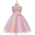 thumbnail image 2 of Robes de Fête pour Filles Tout-Petits Filles Couleur Filet Nœud Papillon Robe de Fête d'Anniversaire Fleurs Robes Enfants Robes d'Anniversaire pour Filles Petites Filles Robes, 2 of 9