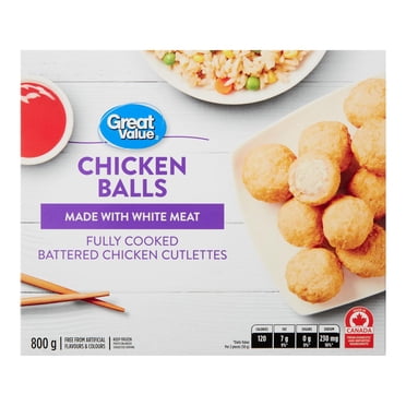 Great Value Frozen Chicken Balls Bag, 800 g, Great Value Frozen Chicken Balls 800g