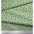 thumbnail image 3 of Soimoi Green Rayon Fabric Alphabet Text Printed Craft Fabric by the Yard 58 Inch Wide, 3 of 3