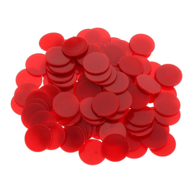 100x 25MM Chips Set Family Games Red