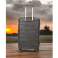thumbnail image 2 of TRAVLR 100% PP Break Resistant Lightweight Expandable 24" Checkin Luggage Trolley Black., 2 of 7