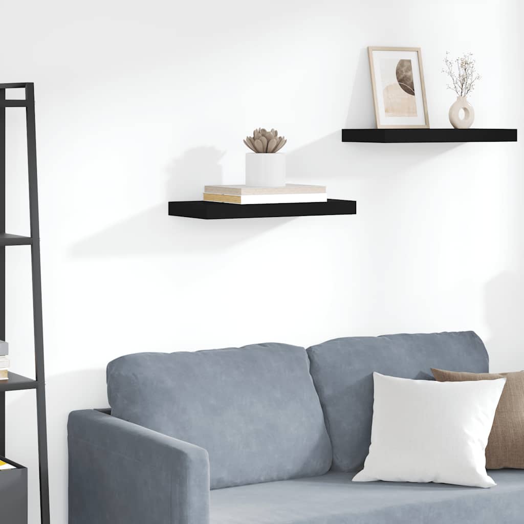 vidaXL Tablette Murale Flottante Noire 50x23x3,8 cm MDF