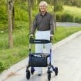thumbnail image 3 of MaxKare Rollator Walker with 8” All Terrain Wheels, 8 Level Adjustable Handle, Foldable Walkers for Seniors with Seat & Backrest, Up to 300 Lbs, Blue, 3 of 12