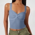 thumbnail image 2 of Timegard Going out Tank Top for Women Ruched V Neck Slim Comfy Knit Tee Sleeveless Top Solid Color, 2 of 5