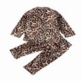 thumbnail image 4 of PENGXIANG Pyjama Garçon Fille Ensemble Léopard Imprimé Manches Longues/courtes Haut Pantalon, 4 of 6