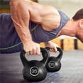 thumbnail image 3 of Yaheetech Kettlebell Enduit HDPE de 35 lb pour Entraînements de Force à la Maison, Noir, 3 of 7