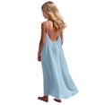 thumbnail image 2 of EGNMCR Robe Longue Ample à Bretelles pour Filles, Mode, Mignonne, Couleur Unie, avec Cordon au Dos, Robe pour Filles, 2 of 9