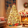thumbnail image 1 of Kojooin 4.5/6/7.5/9 FT Pre-Lit Flocked Artificial Christmas Tree with Warm White Lights, Pure PVC Material, Hinged Branches for Easy Setup, Full Shape Holiday Decor for Home, Office, 1 of 7