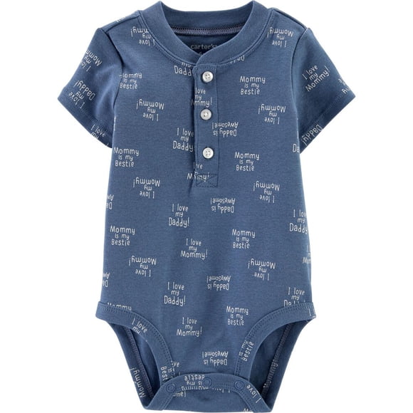 Carter's Short Sleeve Graphic Bodysuit, Mommy Daddy, 12 Months