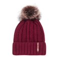 thumbnail image 3 of Women‘S Warm Solid Thicken Wool Hat Stripe Knit Windproof Cap, 3 of 5