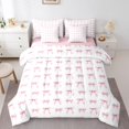 thumbnail image 1 of Erosebridal Bowknot Bed in a Bag Full size for Teens, Princess Ribbon Bed Set, Cartoon Decor, Reversible 7pcs, 1 of 1