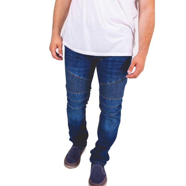 Jeans à Fermeture Éclair pour Hommes, Coupe Ajustée, Droit, Mode, Extensibles, Style Biker, Skinny Détruit