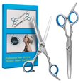 thumbnail image 1 of Hair Scissors, Professional Hair Cutting Kits Thinning Shears Hairdressing Set, Stainless Steel Barber Texturizing Scissors, 6.9", 1 of 8