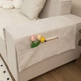 thumbnail image 1 of PRETXORVE Couch Arm Covers, Armchair Slipcover for Couch with 3 Pockets for TV Remote Control，Non- Sofa Arm Covers Washable Sofa Armrests Covers for Living Room, 1 of 7