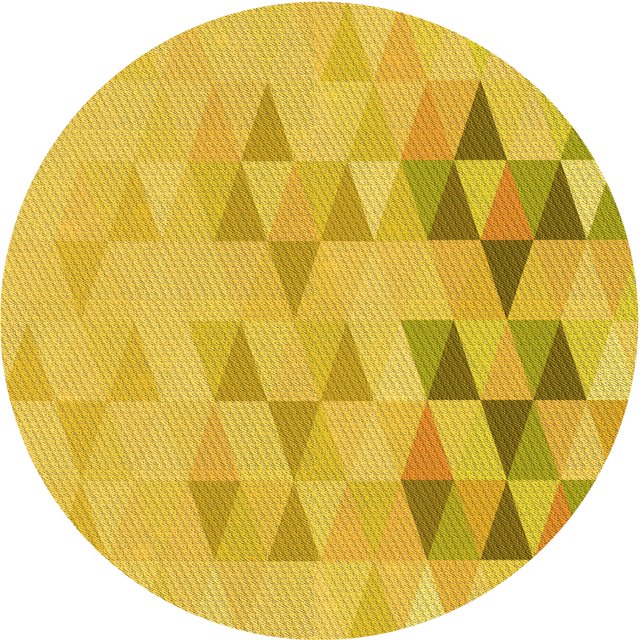 Ahgly Company Tapis d'Intérieur Ronds Transitionnels Jaunes Lavables à la Machine, 5 Pieds Rond
