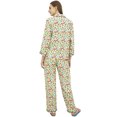 thumbnail image 2 of Bimba Black Button-Down Shirt With Elastic Waist Pajama Printed Night Wear Set-20, 2 of 5