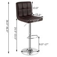 thumbnail image 4 of Set of 2 Bar Stool, Comfortable Swivel Adjustable PU Leather Bar Chair with Backrest, Soft Cushioned Seat, Footrest, Sturdy Metal Frame, Barstools for Kitchen, Pub (Black, White, Brown, Red), 4 of 8
