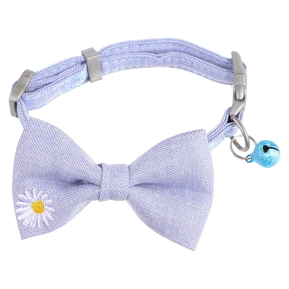 1pc Adjustable Kitten Collar Cat Puppy Safety Bow Collar with Bell Neckwear