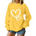 thumbnail image 1 of SOMOWI Chandails de la Saint-Valentin pour Femmes Sans Capuche Col Rond Manches Longues Décontracté Chandail Doux Tricot Jaune Hauts d'Automne TG, 1 of 4