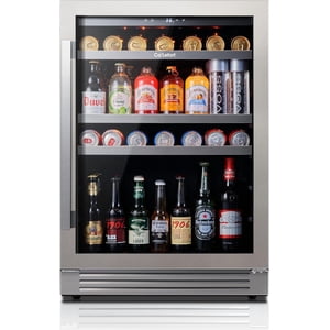 Ca'Lefort 24 Refroidisseur de réfrigérateur à boissons de pouce, 180 Can 34°F -54°F Frigidaire à boisson, Réfrigérateur à boisson avec porte en verre pour maison/cuisine, Construit dans ou autoportant