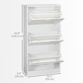 thumbnail image 3 of HOMCOM Narrow Shoe Storage Cabinet with 3 Flip Drawers and Adjustable Shelves, 3 of 10