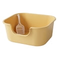 thumbnail image 2 of Open Top Pet Litter Tray Cat Litter Box High Sided Easy to Clean Extra Large Yellow, 2 of 9