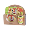 thumbnail image 4 of Walson Kids Tableware Set 5Pcs Baby Bamboo Fiber Cartoon Bowl Animal Dinnerware Set Toddler Cup Spoon Fork, 4 of 5