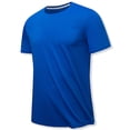 thumbnail image 1 of matoen T-shirt Homme Séchage Rapide Col Rond Couleur Unie Blouse Décontractée Slim Stretch Manches Courtes Hauts de Sport, 1 of 3