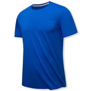 Pisexur Workout Shirts for Men, Moisture Wicking Quick Dry Athletic Running T-Shirts Men's Gym Performance Crewneck Active Nylon T Shirts