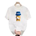 thumbnail image 1 of T-Shirt Décontracté d'Été Blanc Imprimé Hommes Femmes Extérieur Respirant Coton Chemise Ronde, 1 of 1